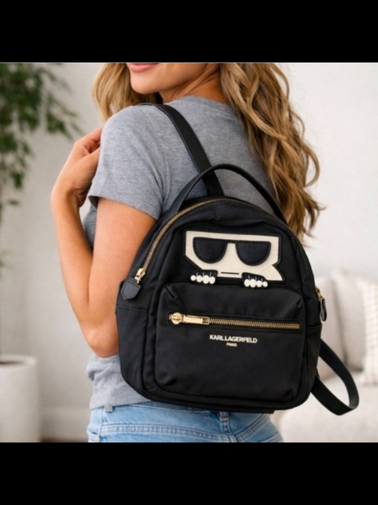 Karl Lagerfeld Handbags - Karl Lagerfeld Paris NWT Amour Black Backpack Purse Retail $198